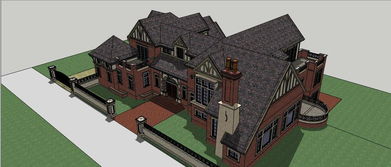 精品英式风格欧式古典住宅楼别墅庄园建筑su模型设计图下载 图片2.76mb 建筑模型库 su模型