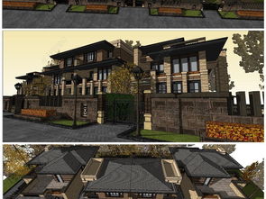 超精品草原风格欧式古典住宅别墅会所建筑su模型设计模型下载